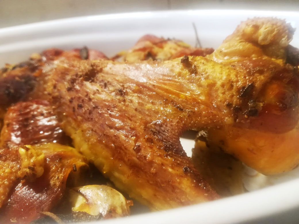 Pollo nostrale cotto in forno a porzioni