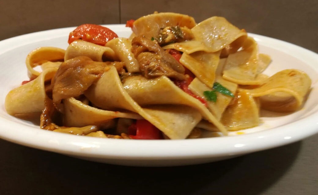 TAGLIATELLE RUSTICHE AI FUNGHI PORCINI DELLA MONICA