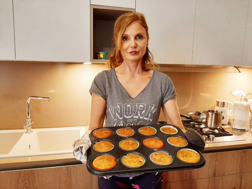 Muffin con fragole fresche della Monica